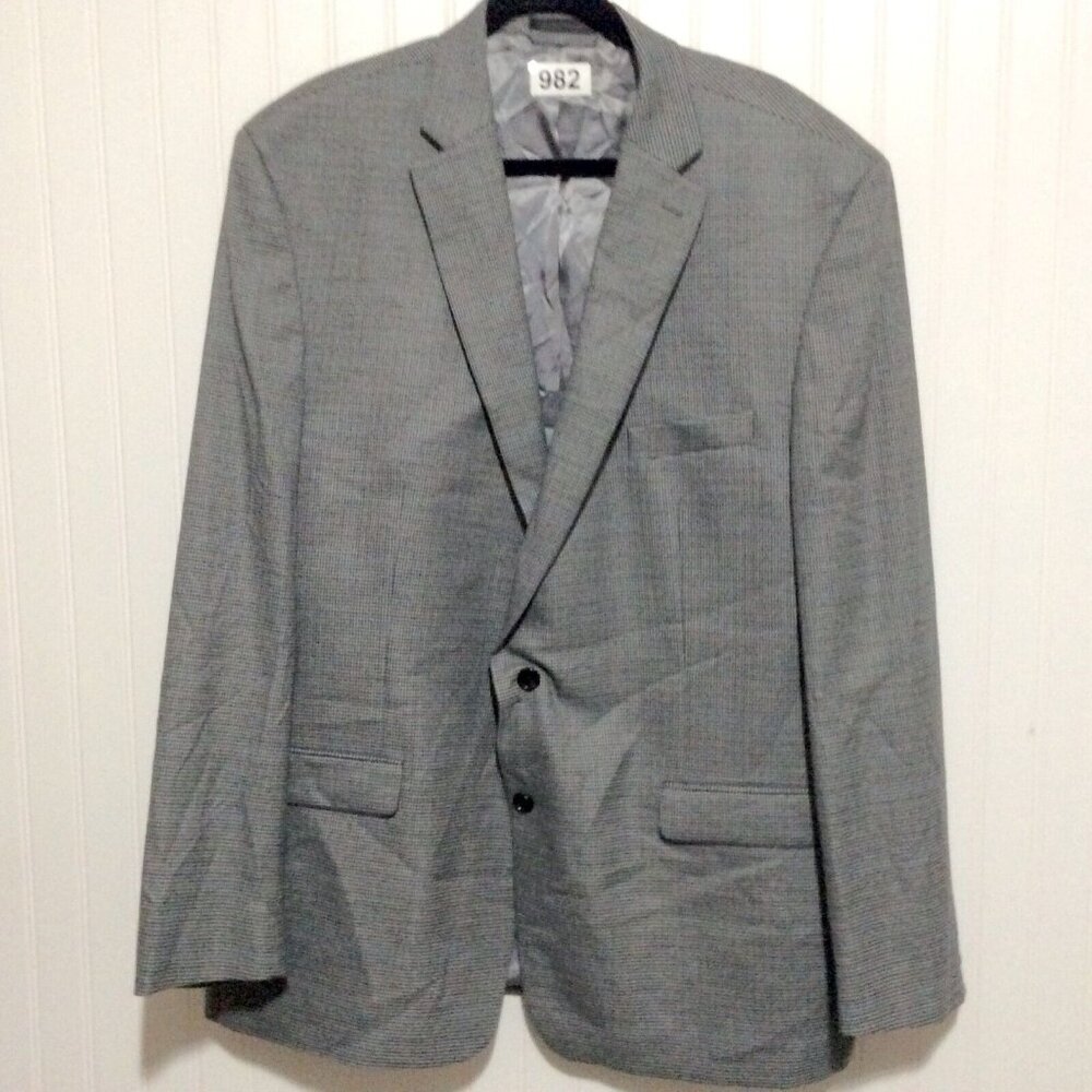 Lauren Ralph Lauren Blazer Men 52L Gray Herringbone Polyester Blend Sport Coat